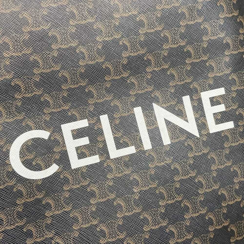 Celine Small Vertical Cabas Tote Bag Black Brown Triomphe Canvas Calf Skin - Picture 8 of 15